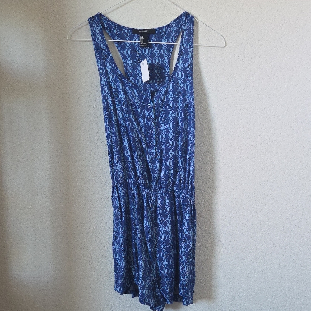 Forever 21 Blue Lace Jumpsuit